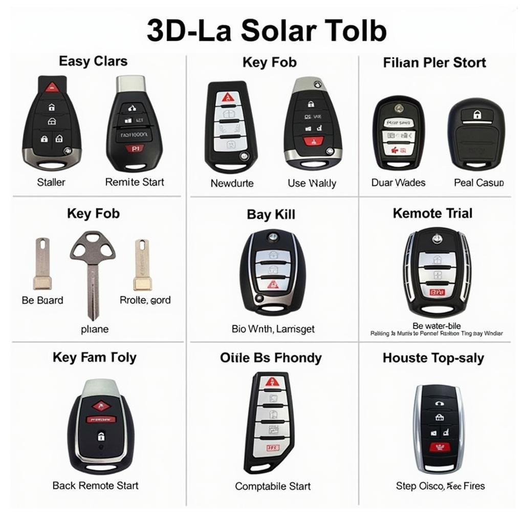 A variety of 2014 Chrysler 300C key fob designs