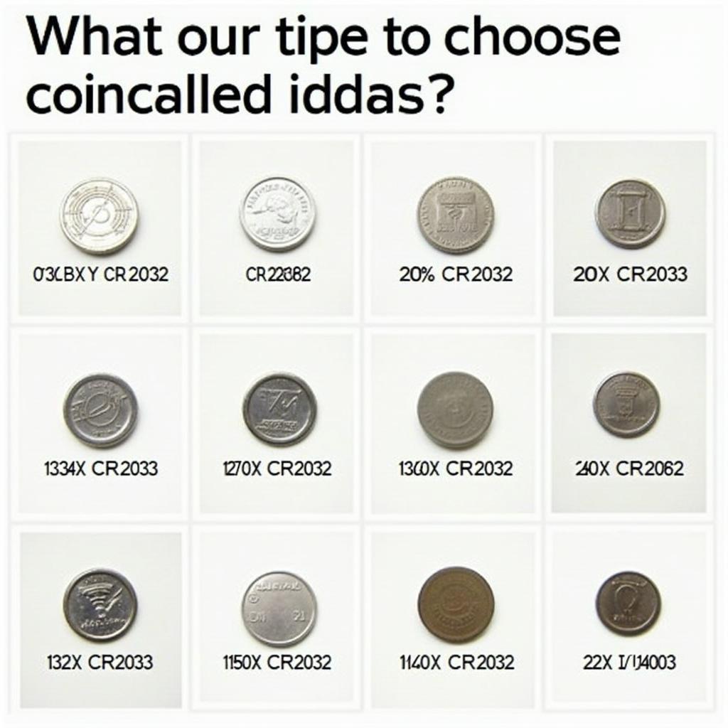 Different Types of Coin Cell Batteries with CR2032 Highlighted