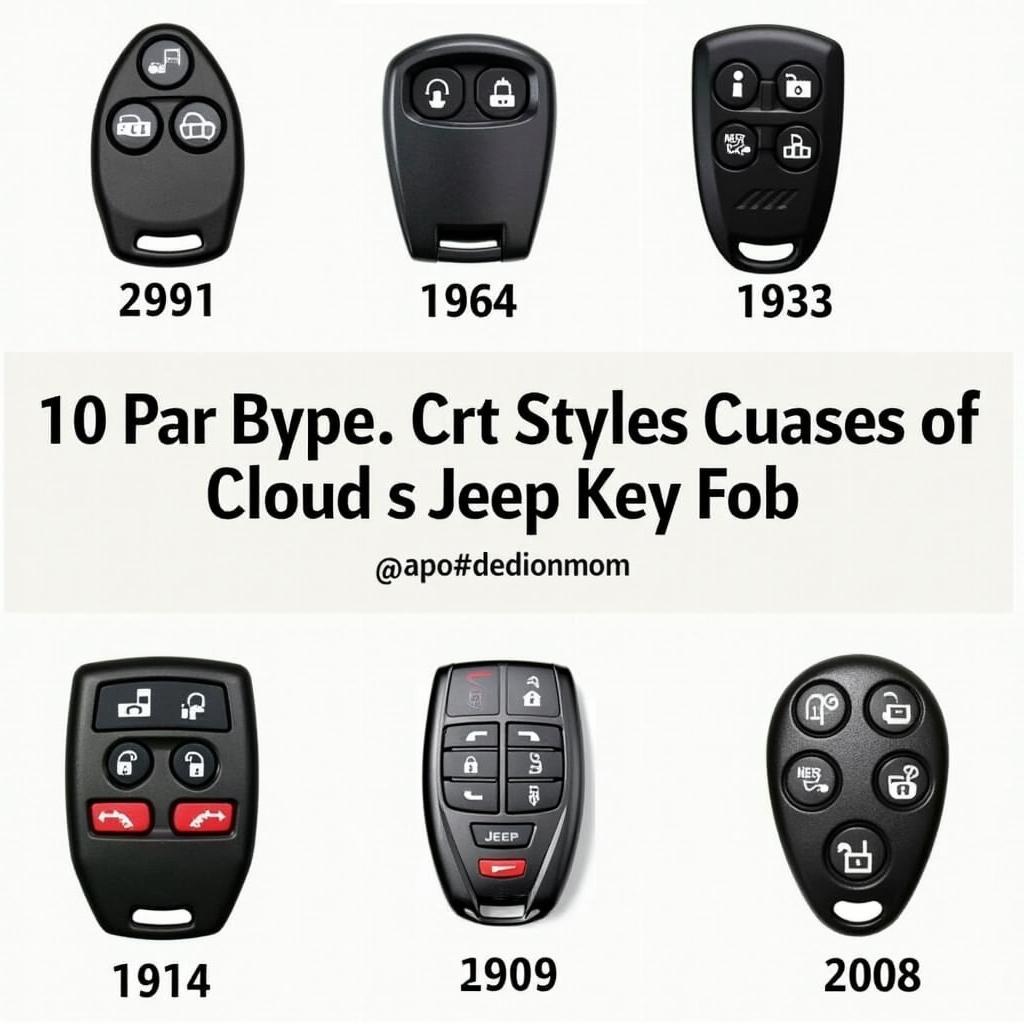 Various Jeep Key Fob Designs