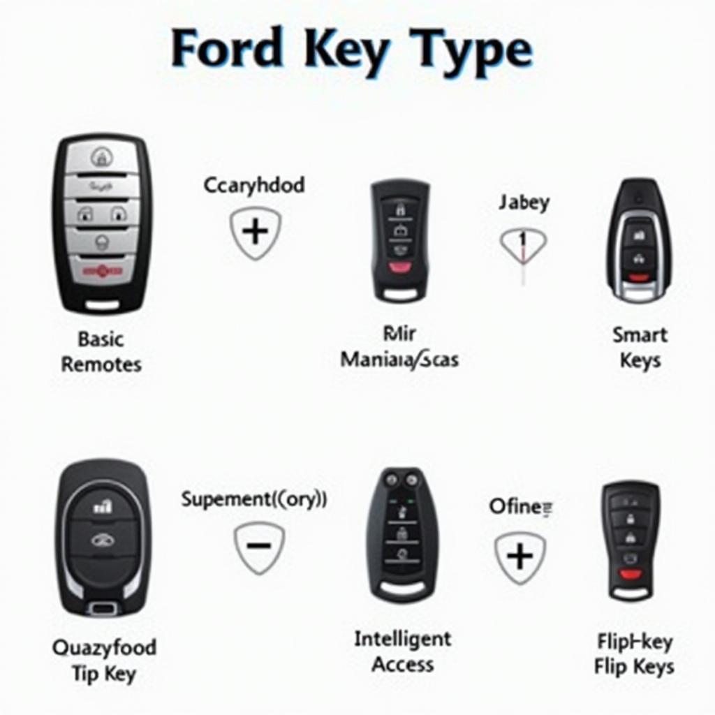 Different types of Ford key fobs