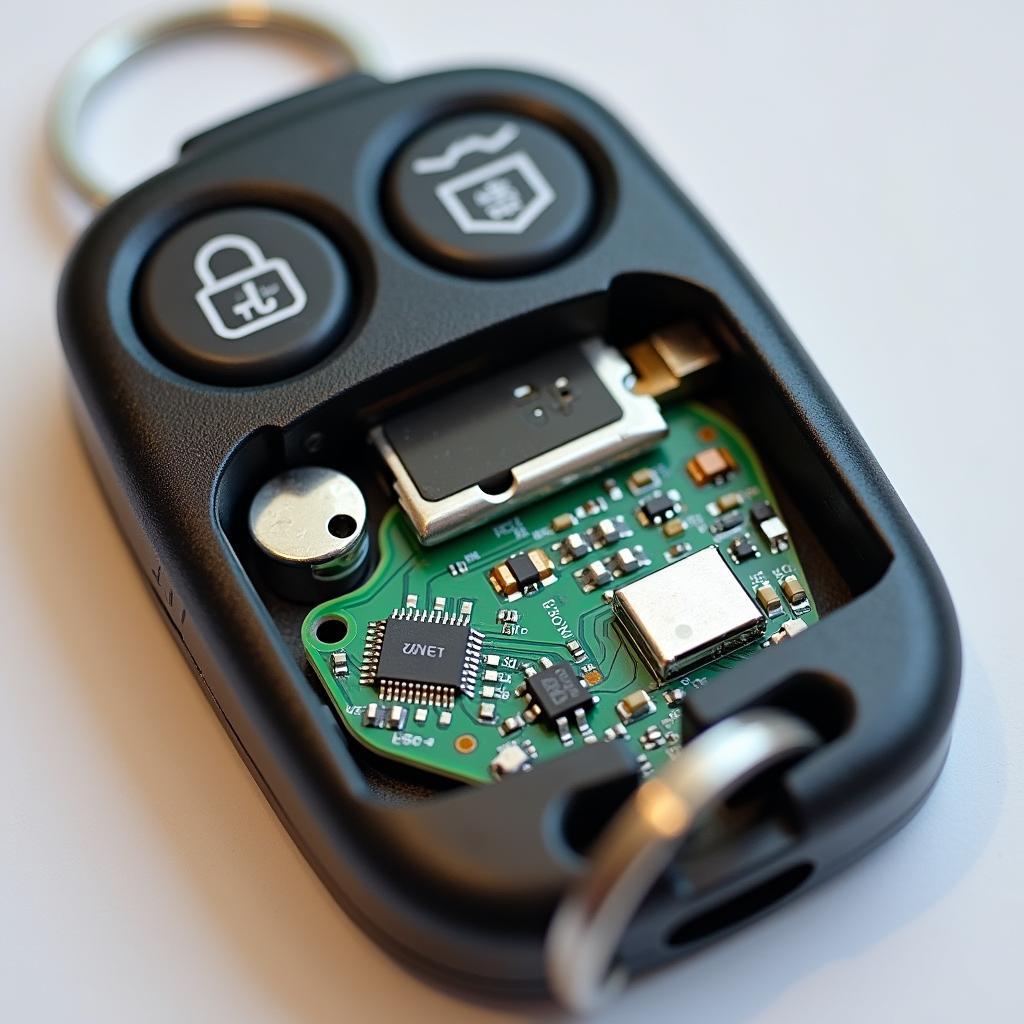 GM key fob parts disassembled