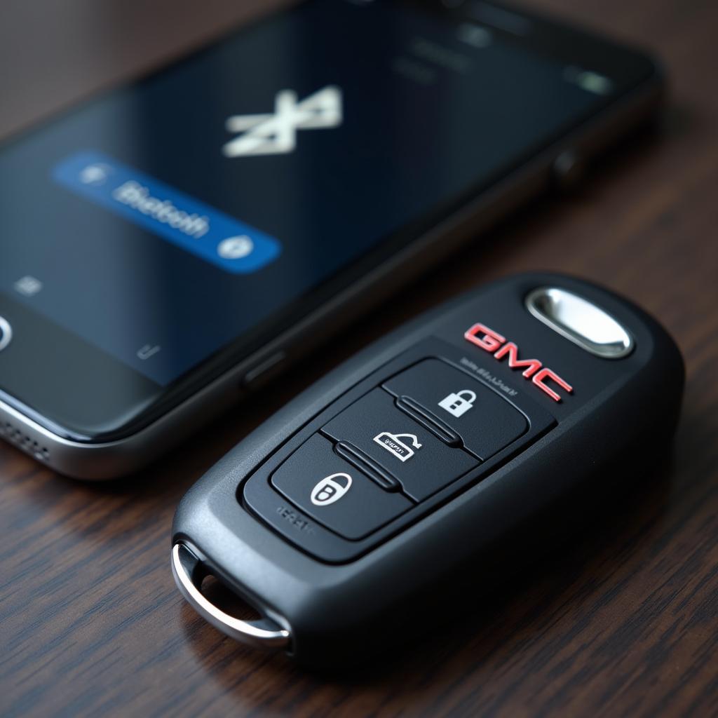 GMC Key Fob and Smartphone with Bluetooth Icon