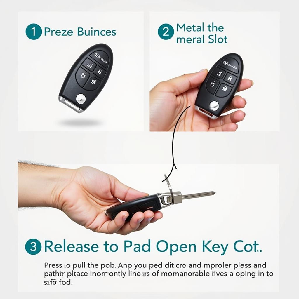 Releasing the metal key from the 2015 Honda key fob