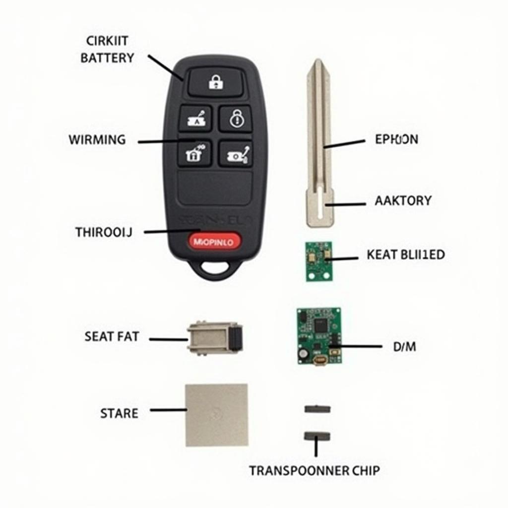 Hyundai Santa Fe Key Fob Components Exploded View