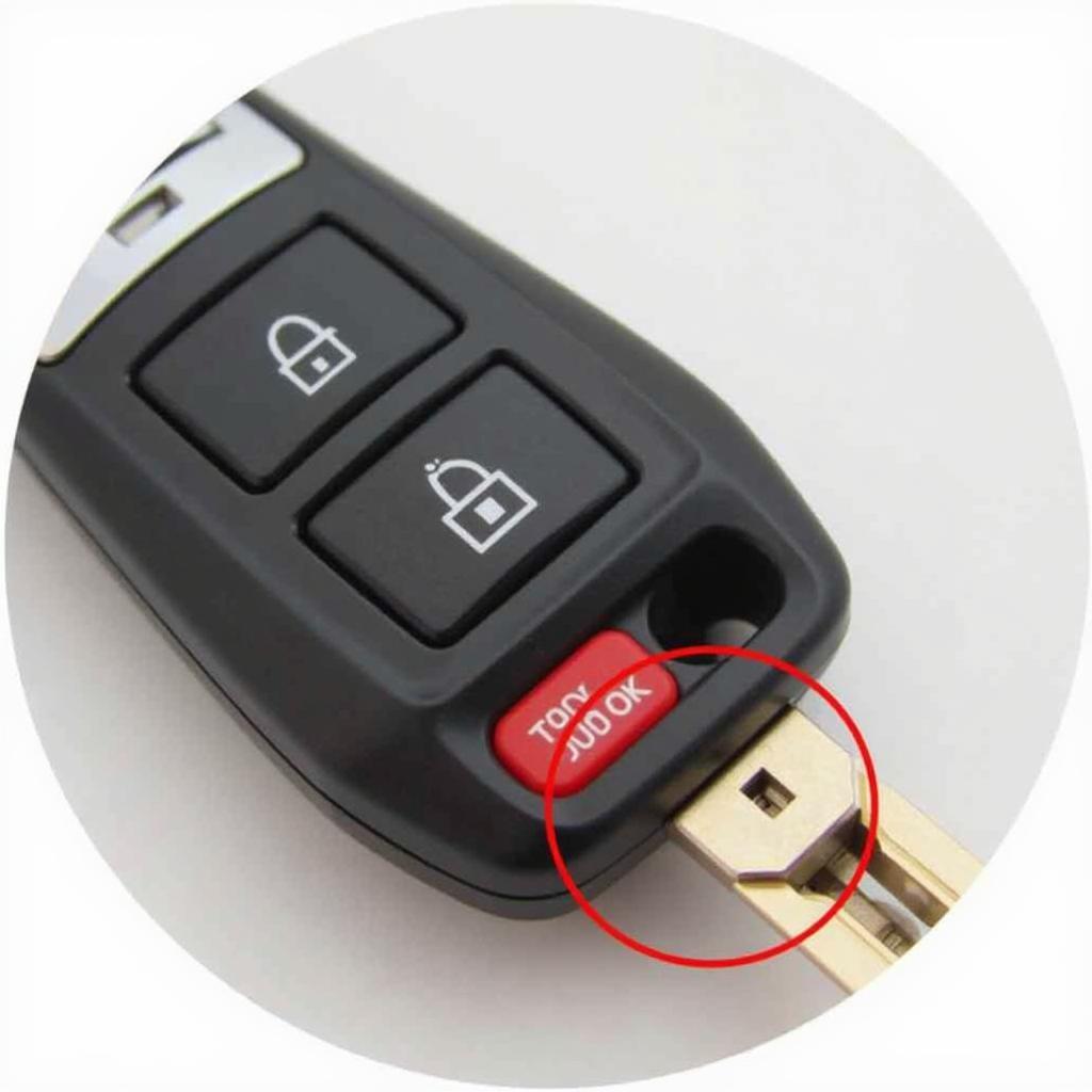 Hyundai Veloster key fob with the trunk release button highlighted.