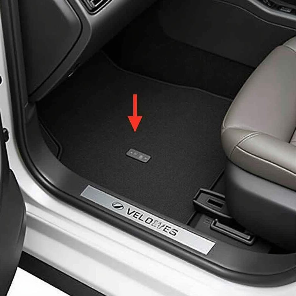 Location of the manual trunk release lever in a Hyundai Veloster.