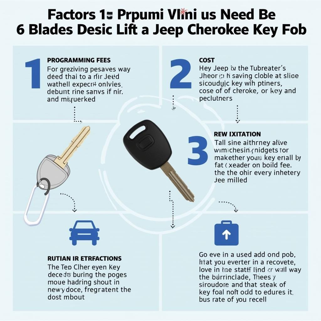 Jeep Cherokee Key Fob Replacement Cost Factors - Programming, Key Blade, Extraction