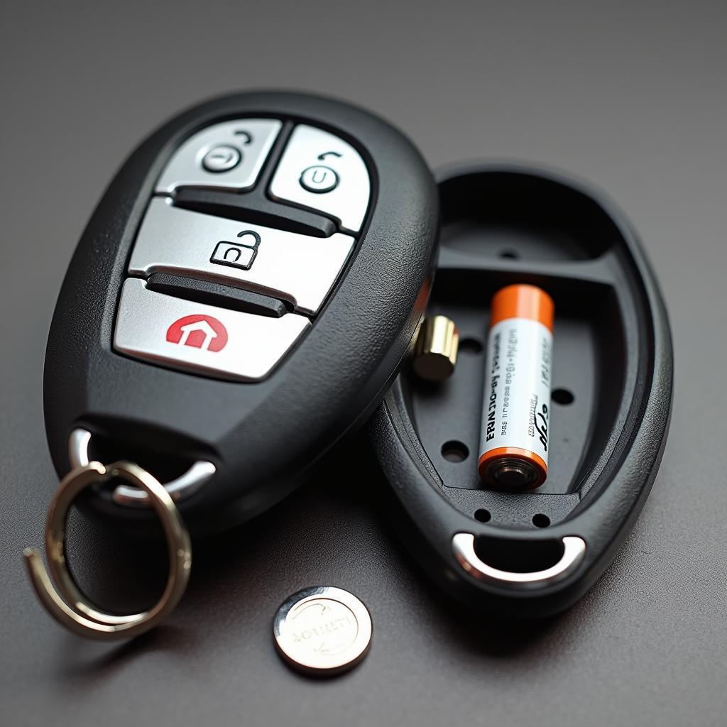 Jeep Compass key fob with battery removed