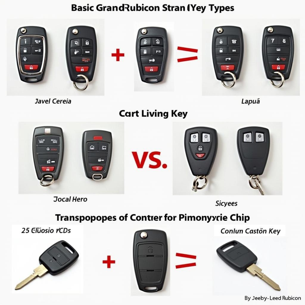 Different Jeep Grand Rubicon Key Fob Types