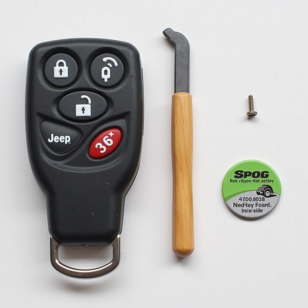 Jeep Wrangler key fob and battery