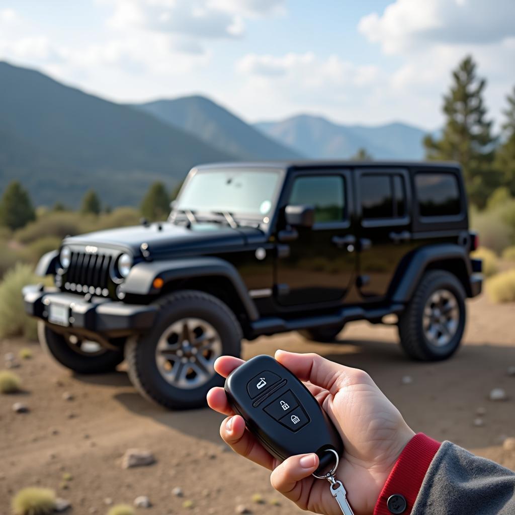 A Jeep Wrangler with a working key fob