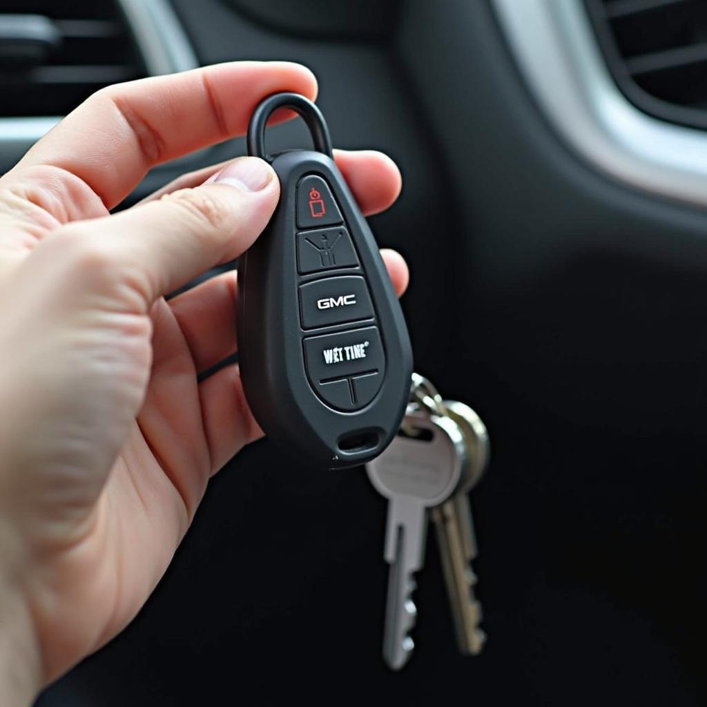 Key Finder Device Attached to GMC Key Fob