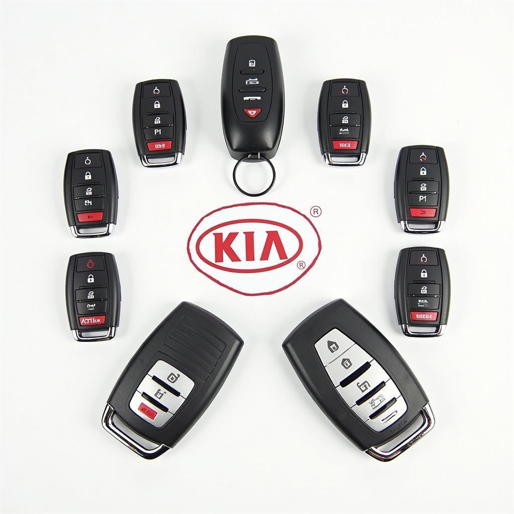 Different Kia key fob types