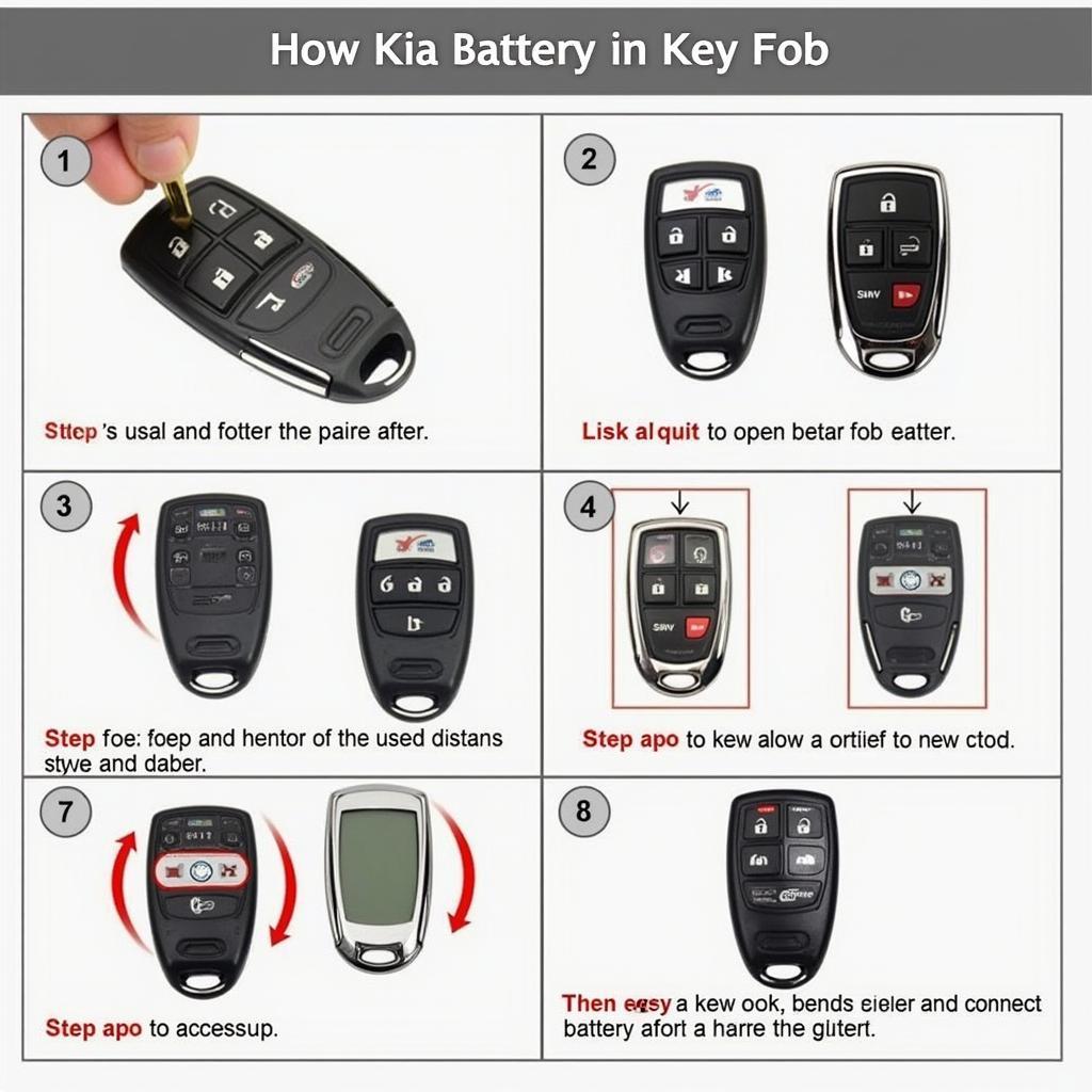 Replacing the battery in a Kia Sorento key fob: A step-by-step visual guide.