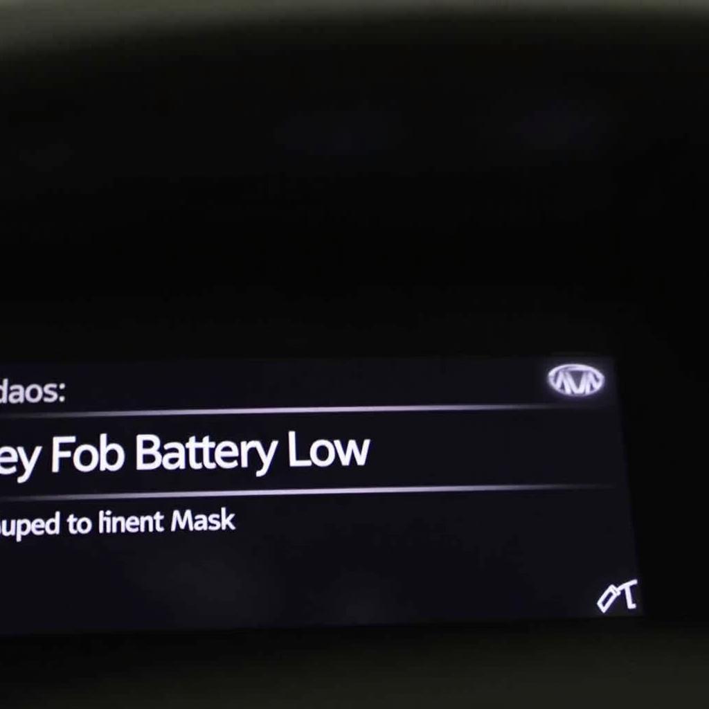 Lexus RX Key Fob Low Battery Warning Display