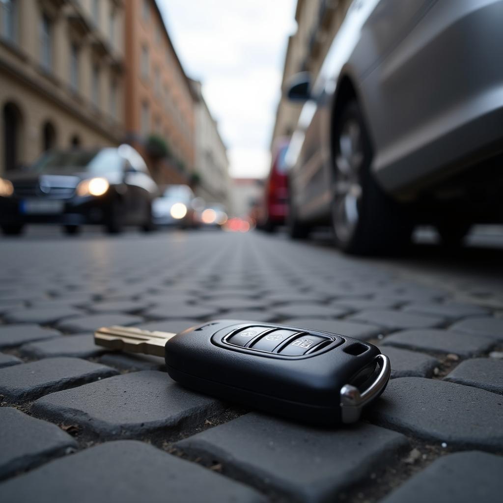 Lost Mercedes Key Fob on a Busy Street