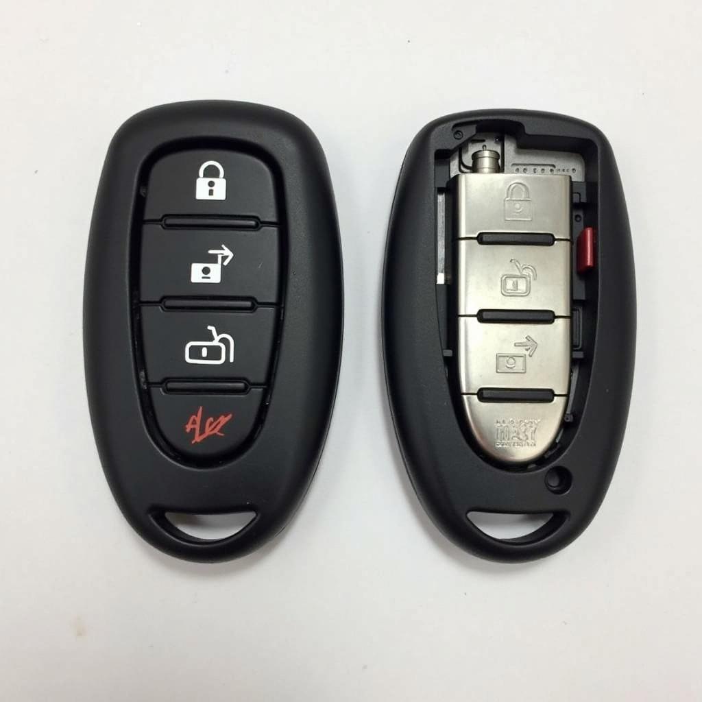 Mazda CX-30 key fob with battery exposed