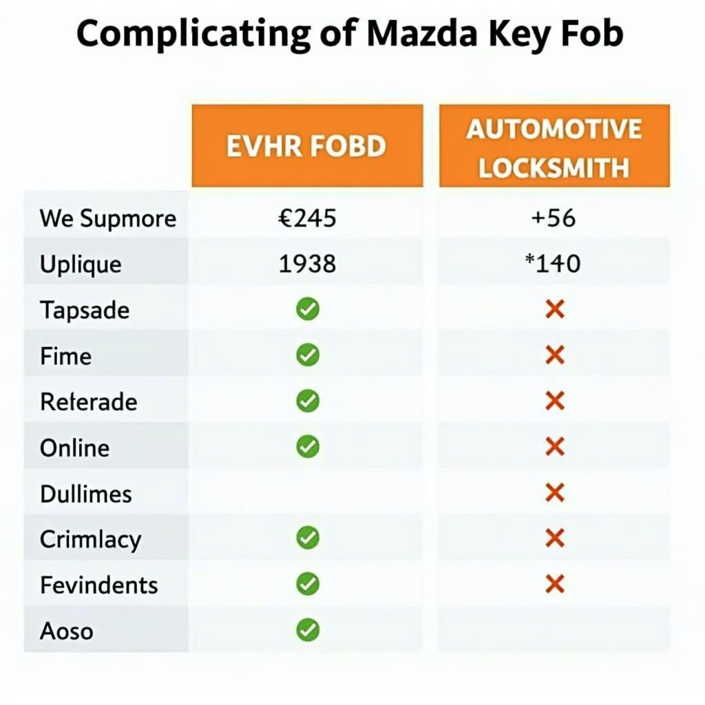 Mazda Key Fob Cost Comparison