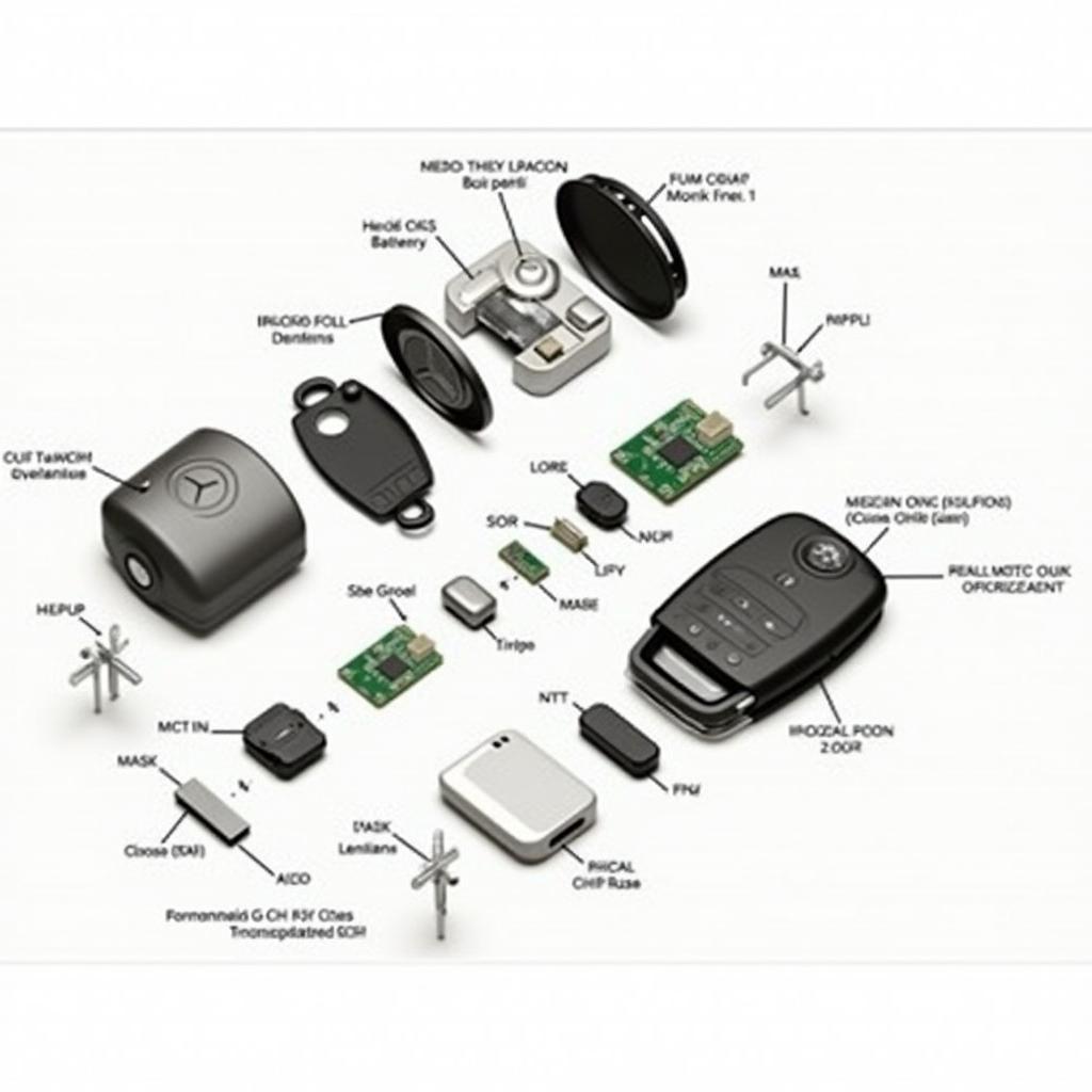 Mercedes GL Key Fob 2011 Components