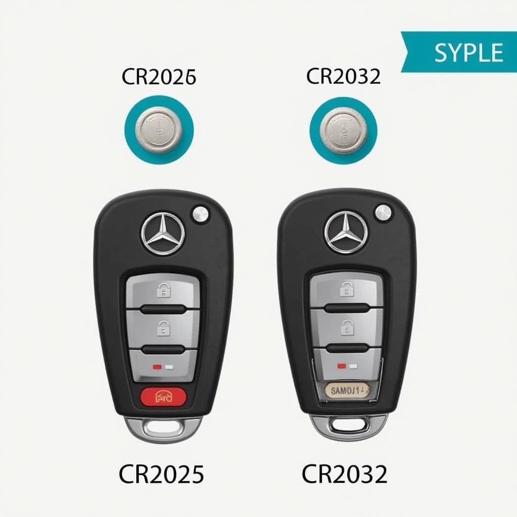 Mercedes Key Fob Battery Types CR2025 and CR2032