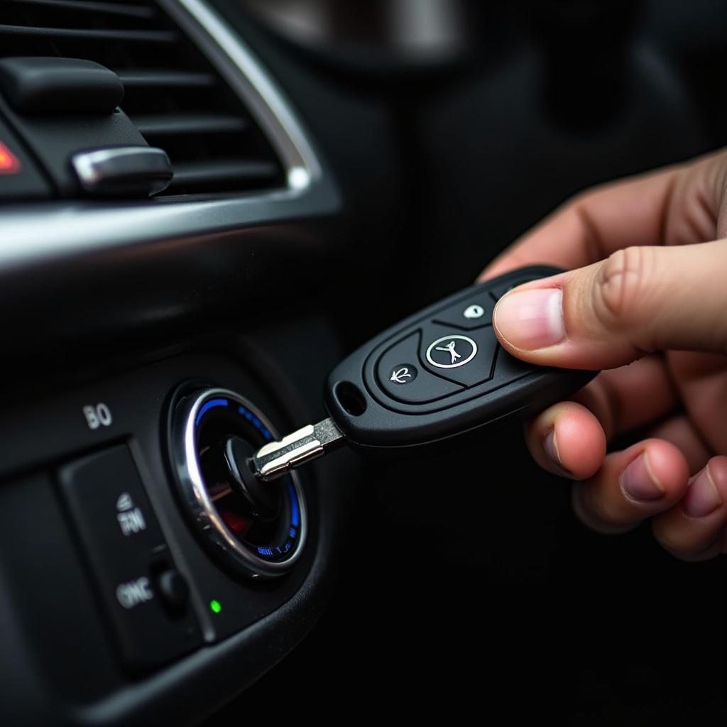 Mercedes Key Fob in Ignition