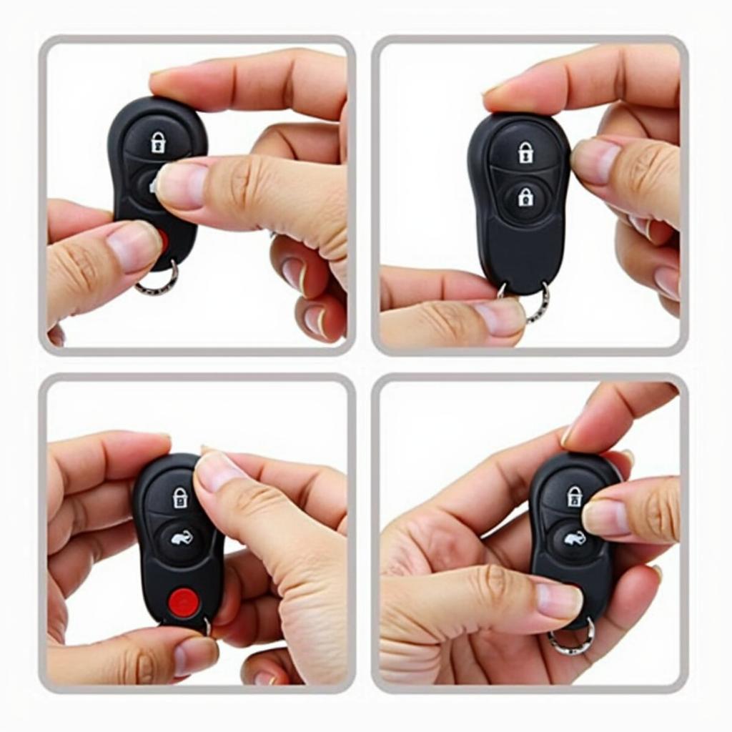 Step-by-step guide to opening a 2019 Chevy Traverse Key Fob to access the hidden emergency key blade.