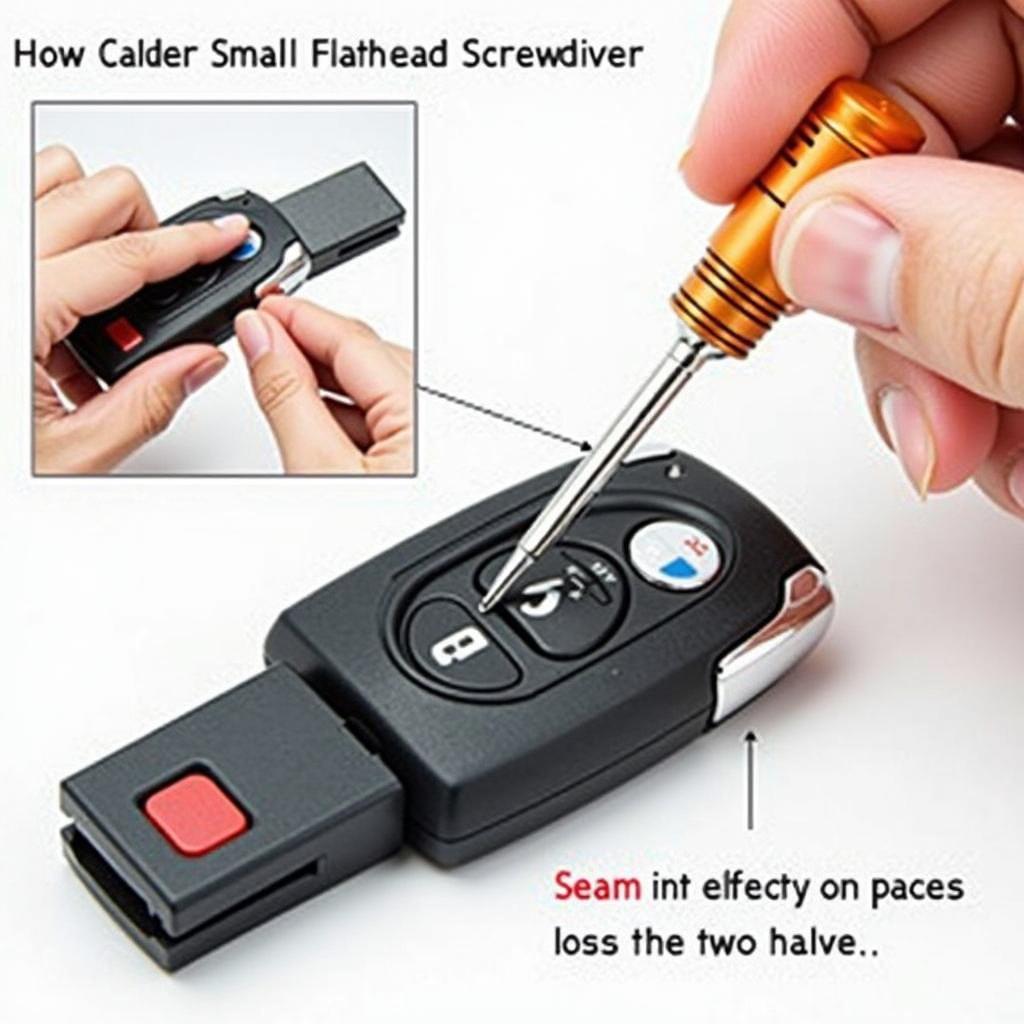 Opening a BMW Key Fob with a Flathead Screwdriver