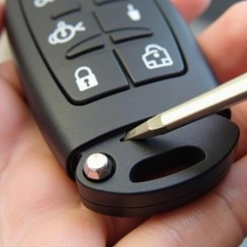 Opening a Subaru Key Fob with a Screwdriver