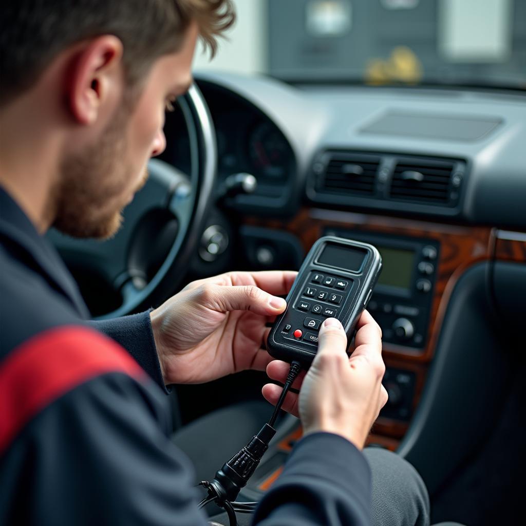 A Technician Diagnosing a 1999 Mercedes Key Fob