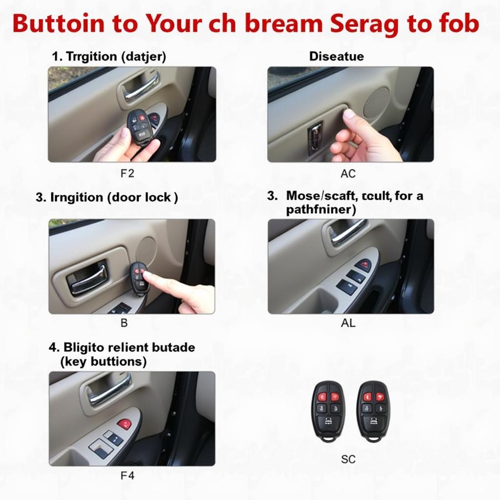 Programming a 1999 Nissan Pathfinder key fob using the ignition and door lock.