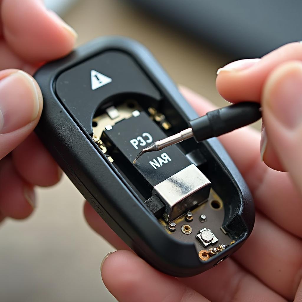 Removing the Old Battery from a Volvo Key Fob