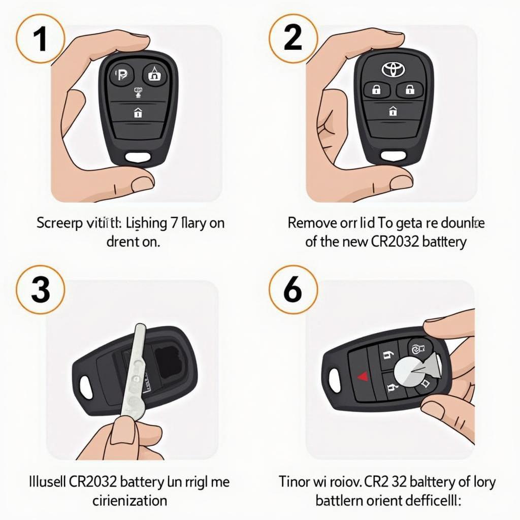 Visual guide for key fob battery replacement