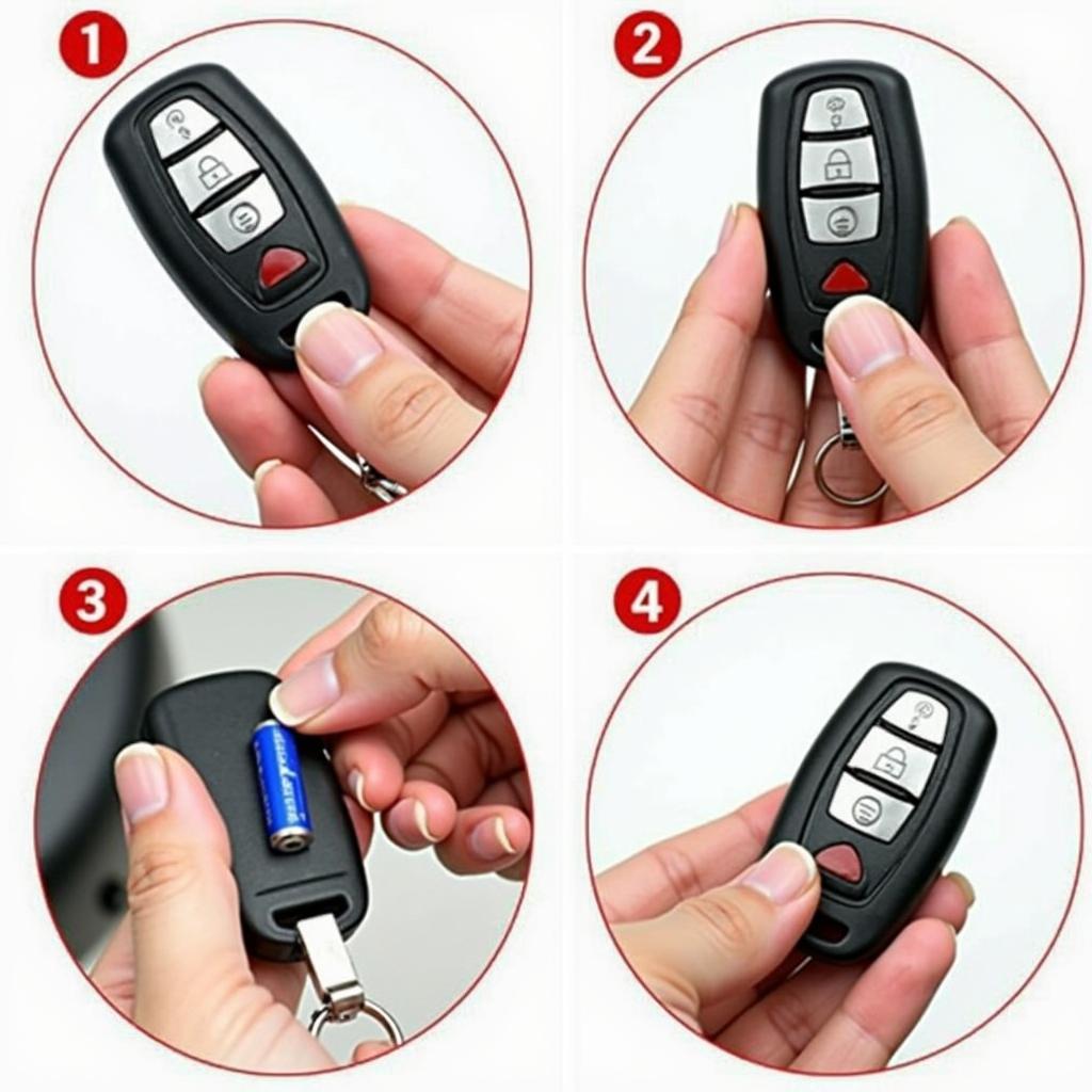 Steps to replace the battery in a Chrysler Pacifica key fob