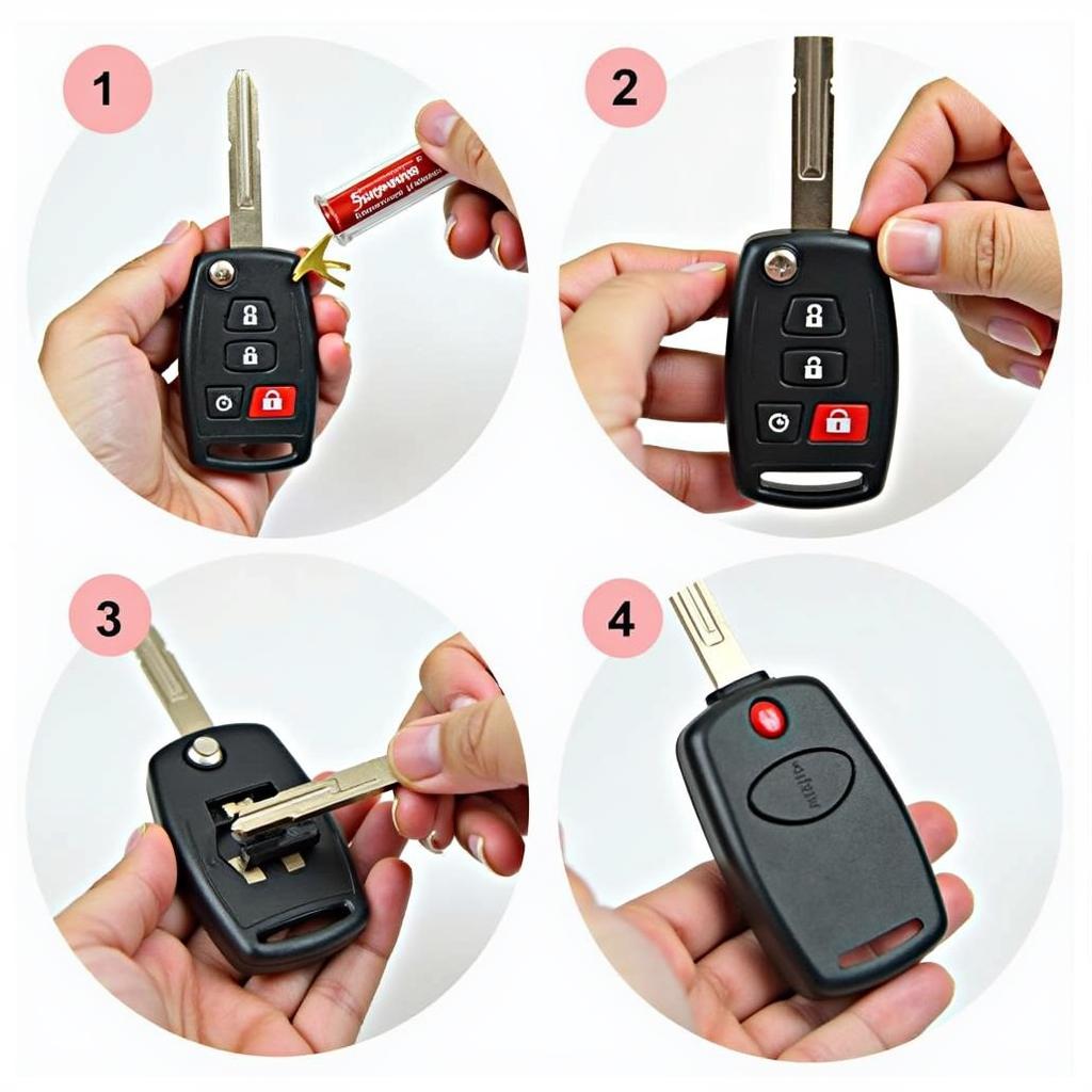  Replacing the battery in a 1999 Nissan Pathfinder key fob. 