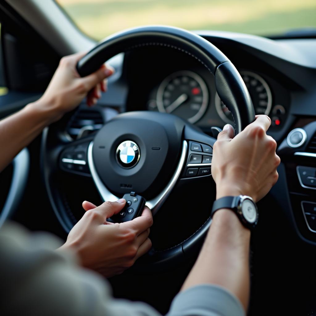 Adjusting BMW Steering Wheel