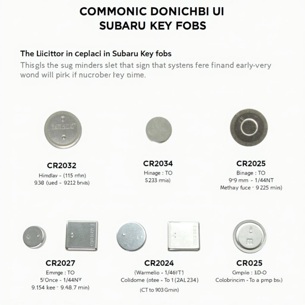 Subaru Key Fob Battery Types