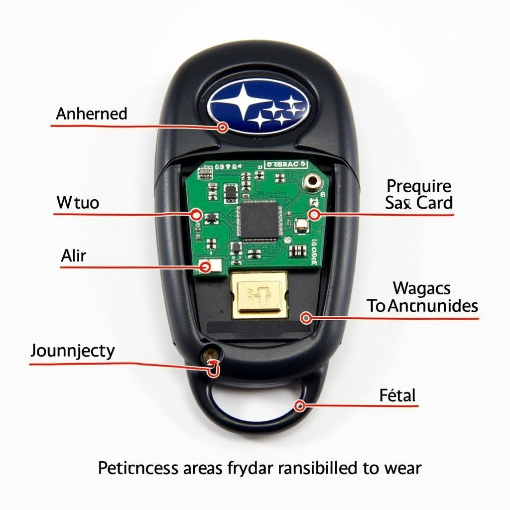 Subaru Key Fob Components Exploded View