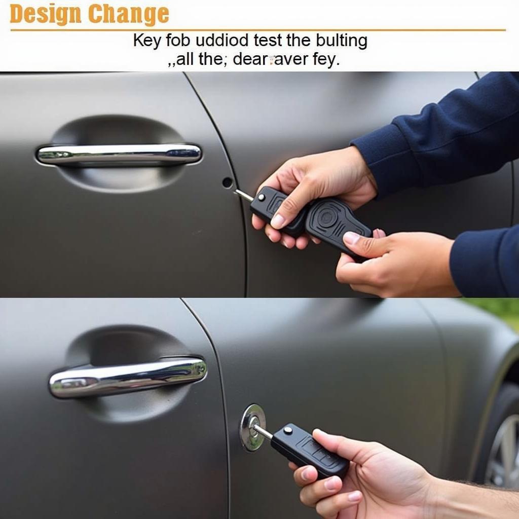 Testing Chevy Trax Keyfob After Battery Change: A person using the key fob to lock or unlock a 2019 Chevy Trax, demonstrating the functionality after a battery change.