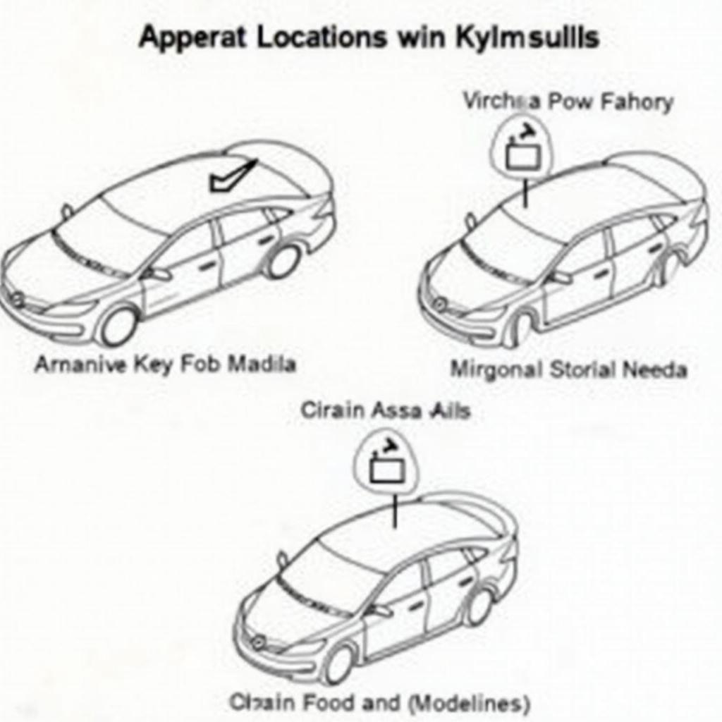 Key fob receiver antenna locations in different Toyota Avalon models