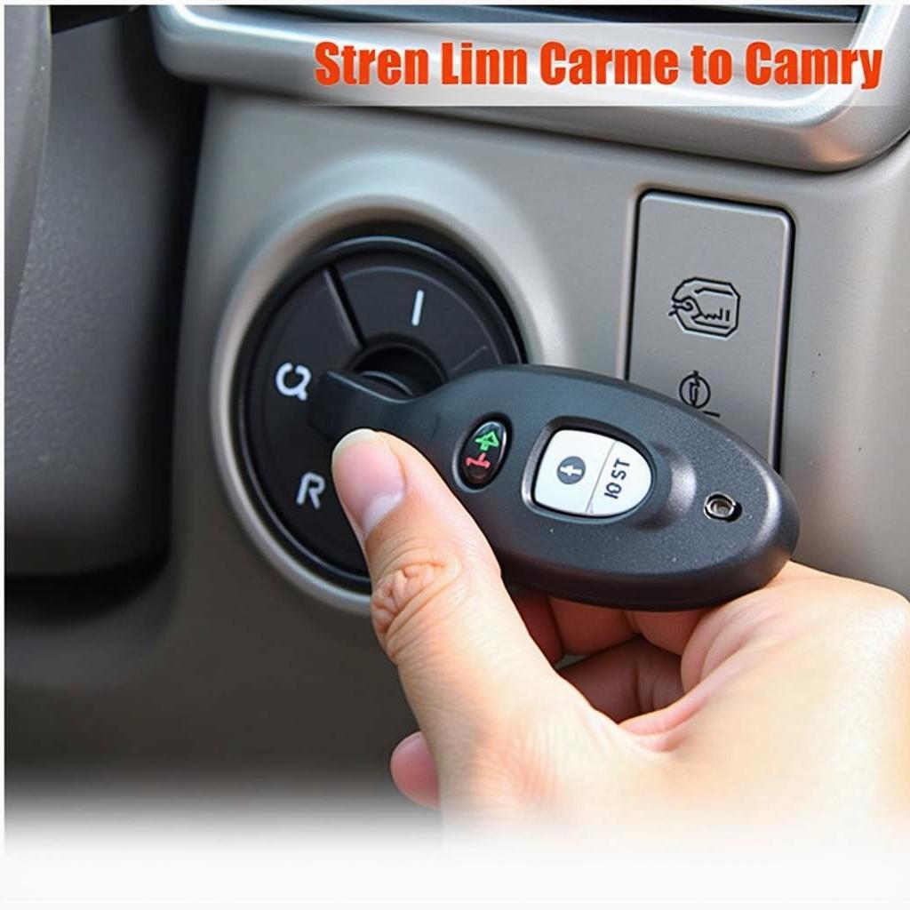 Inserting a Standard Key Fob into the Toyota Camry Ignition