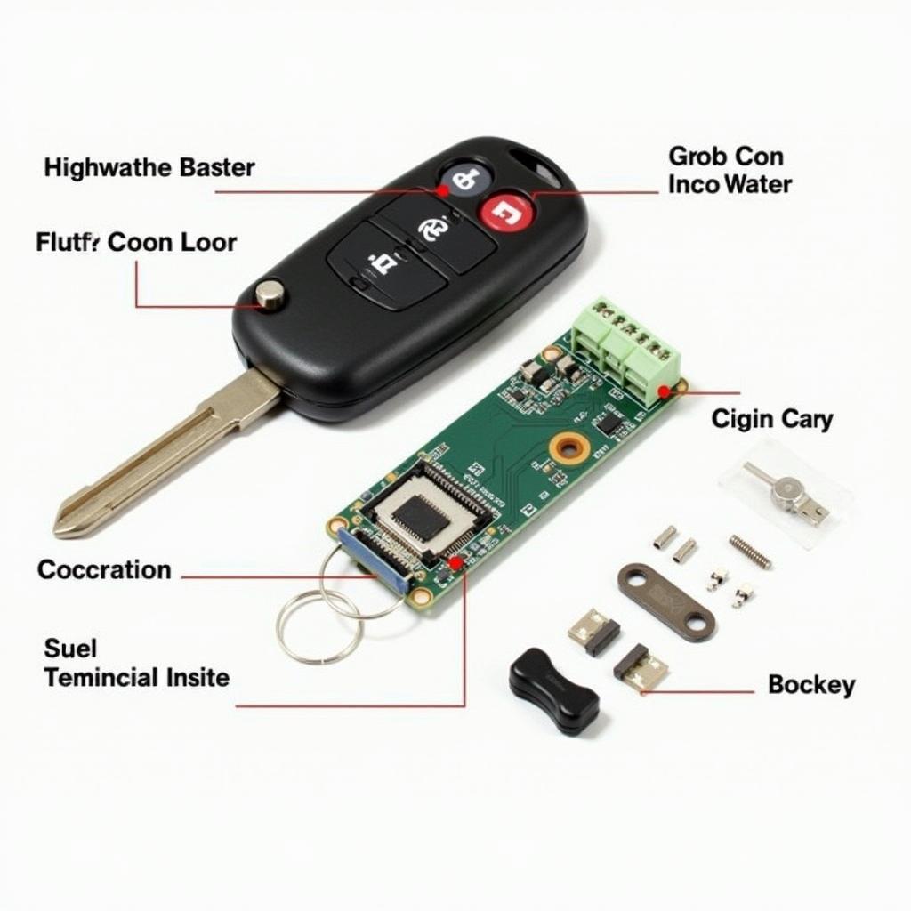 Internal Components of a Toyota IQ Key Fob