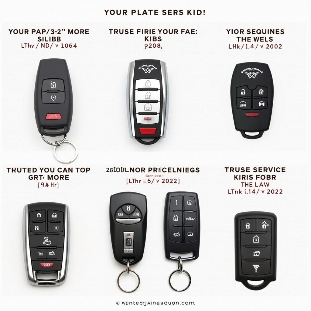 Various Chrysler 200 Key Fobs