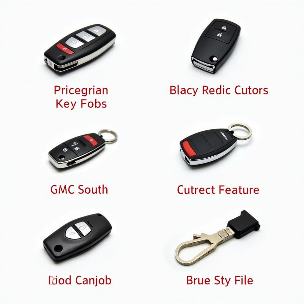 Various Key Fobs for the GMC Canyon