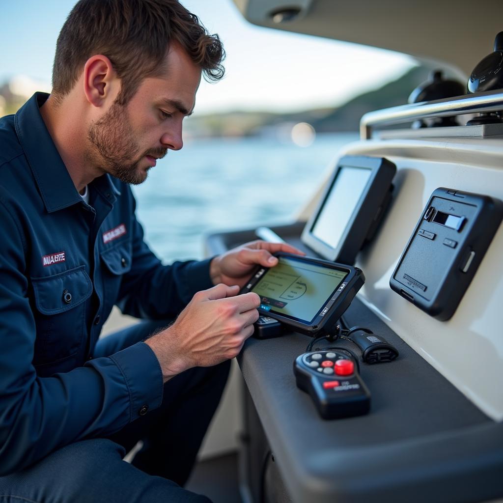 Volvo Penta Marine Technician Programming a Key Fob