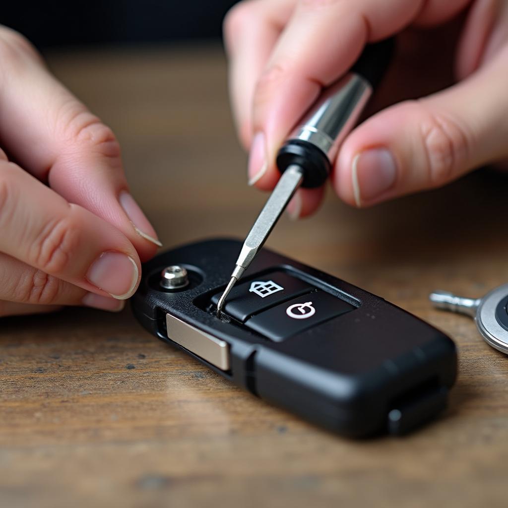 Replacing the battery in a 2006 Volvo S40 key fob