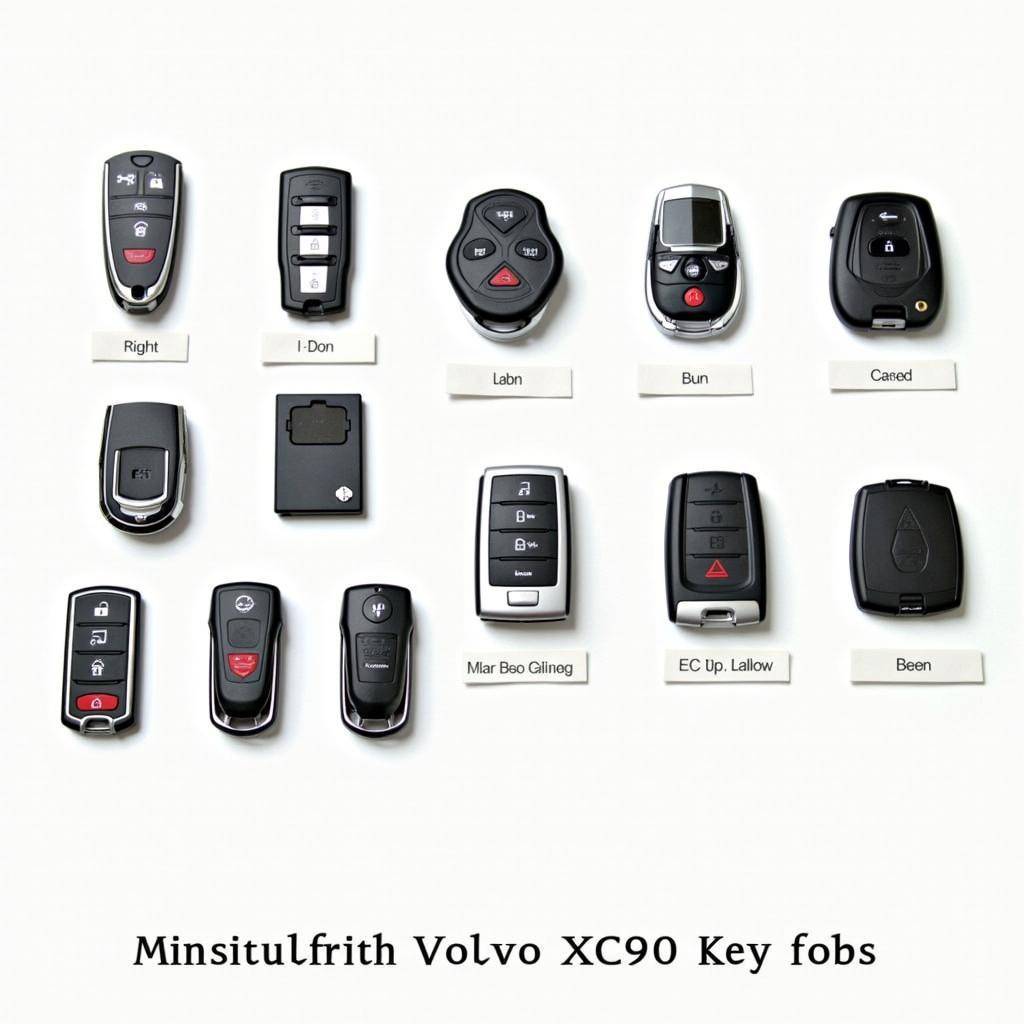 Various Volvo XC90 key fob options