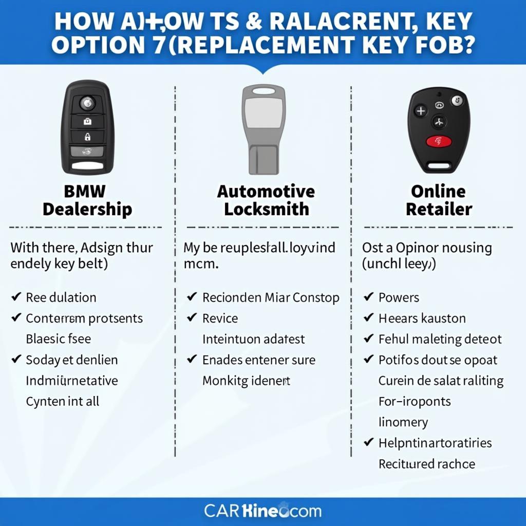 Options for Obtaining a Replacement 2013 BMW X3 Key Fob: Dealership, Locksmith, Online Retailer