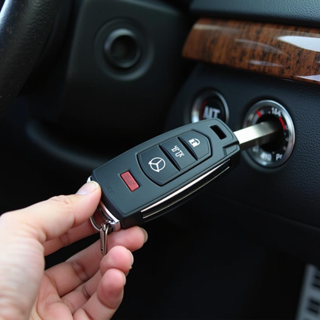 07 Mercedes S550 Key Fob Inserted in the Ignition