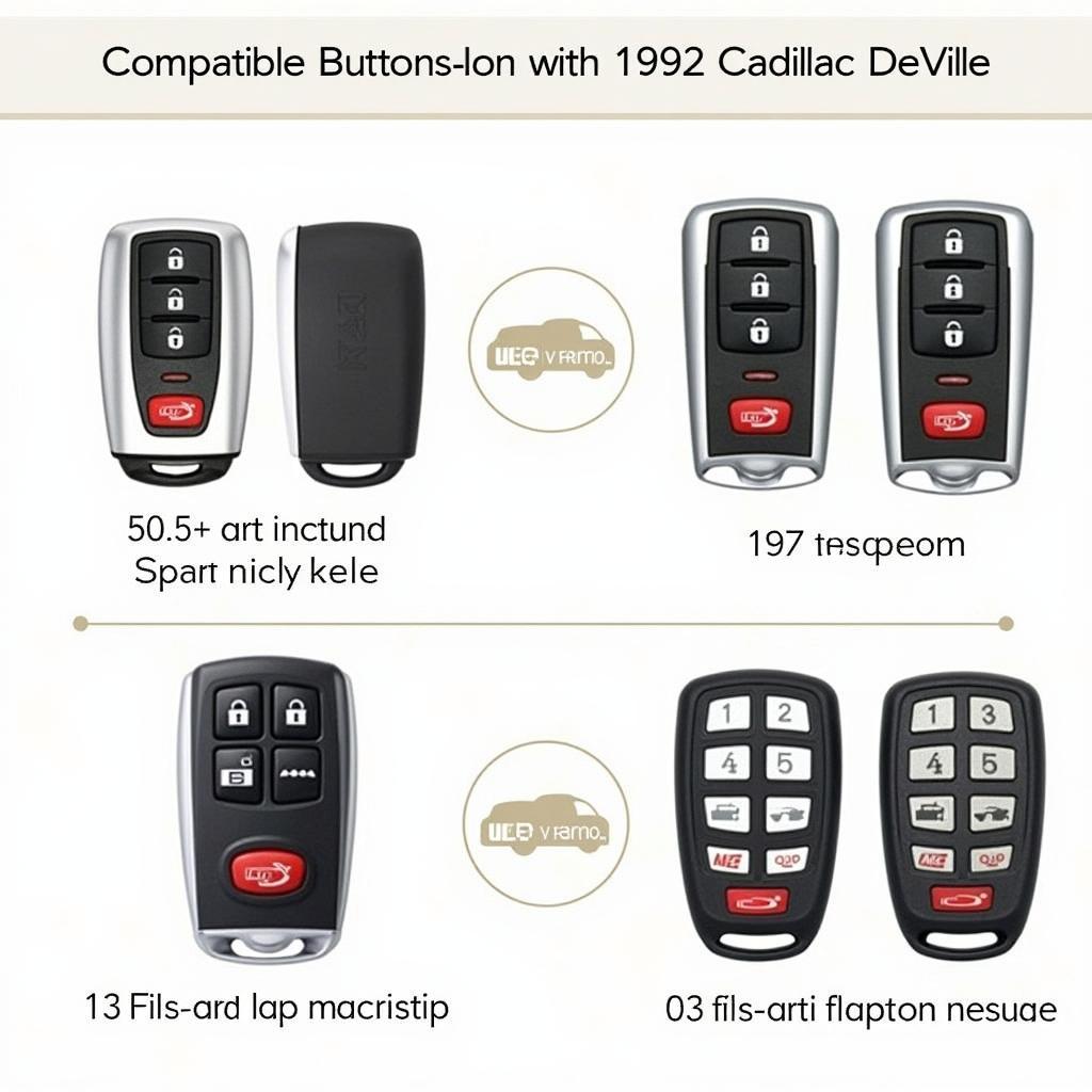 Different key fob options available for a 1992 Cadillac DeVille