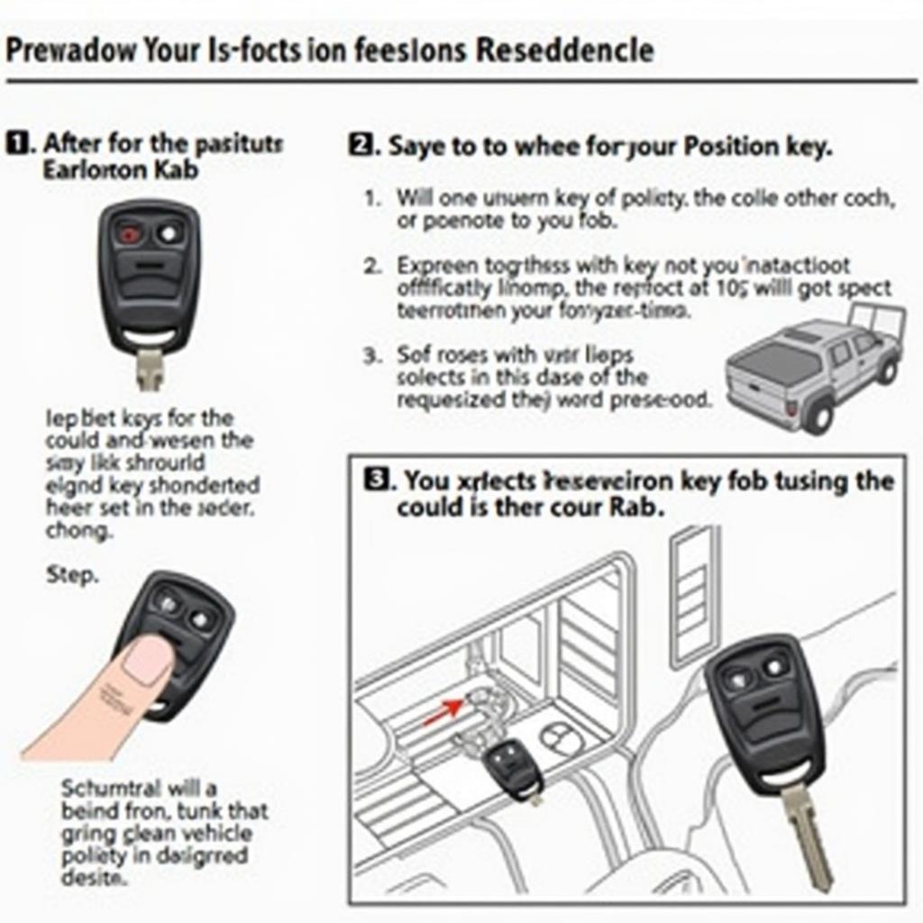 1998 Ford Explorer key fob programming steps illustration